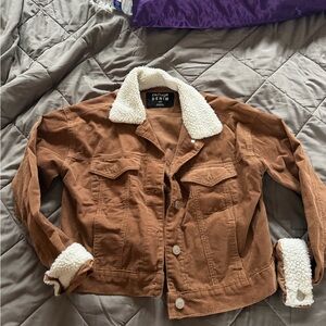 Refuge Brown Sherpa-Lined Jacket